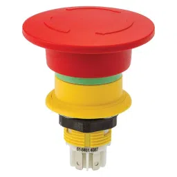 EAO EMERGENCY STOP SW, SPST/DPST, 5A, 250VAC, 61-6461.4097-11
