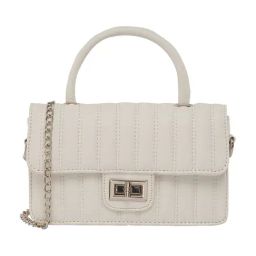 Lino Perros White Quilted Medium Satchel Handbag-22