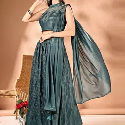 JIVORA Embroidered Thread Work Ready to Wear Lehenga & Blouse With Dupatta-picture-15