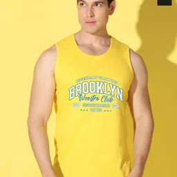 WOOSTRO Pack Of 2 Printed Combed Cotton Gym Vests VWS26(BKLN YELLOW)(BKLN BLACK)-51