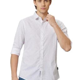 Being Human White Slim Fit Printed Shirt-picture-12