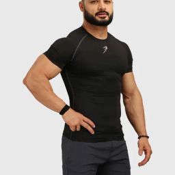 FUAARK Black Skinny Fit Sports T-Shirt-image-12