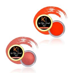 KINDED Lip Eye Cheek Tint Coral Orange & Peachy Nude Combo-31