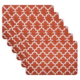 Kuber Industries Set Of 6 Red Hexagon-Design Table Placemat image 5