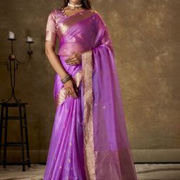 KAYOMMI Ethnic Motifs Zari Banarasi Saree-picture-54