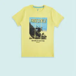 Pantaloons Junior Yellow Cotton Printed T-Shirt-image-85