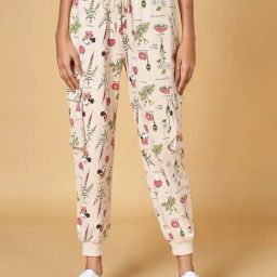 Honey by Pantaloons Beige Cotton Printed Joggers-picture-27