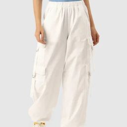 Bene Kleed Off-White Cotton Joggers-image-54