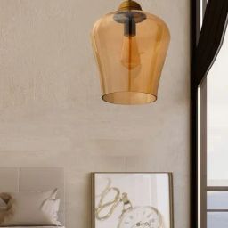 Kapoor Lamp Shades Amber & Brass Asata Luster & Hanging Ceiling Light-image-37