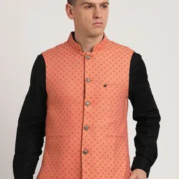 Turtle Printed Nehru Jacket-6