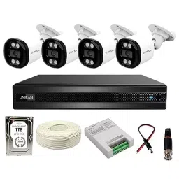 UNICAM 4 Channel DVR with 5 MP 4 Bullet Camera 1 TB Hard Disk, Combo Kit-30