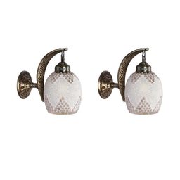 Somil Premium Designer Glass Wall / Night Lamp Elegant & Stylish Dcor Accent for Modern Interiors, Color- Golden, White, Size:- 24 X 33 X 36 CM-image-49