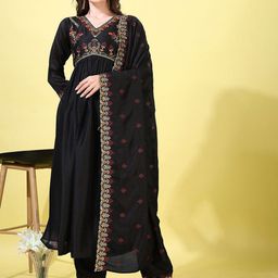 KALINI Women Floral Embroidered Kurta with Trousers & Dupatta-image-81