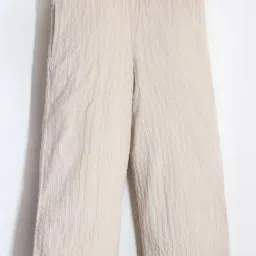 Cherry Crumble By Nitt Hyman Kids Off-White Cotton Self Pattern Culotte Pants-image-76