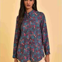 W Blue Printed Shirt-image-57