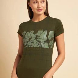 Sweet Dreams Olive Cotton Printed T-Shirt-image-36
