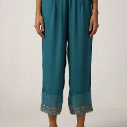 Ancestry Women Solid Embroidered Trousers-picture-39