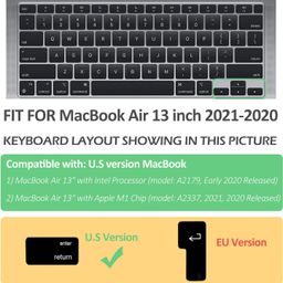 Oaky Keyboard for MacBook Air M1 13 inch 2020 Release Model A2179, A2337 Touch ID & Retina Display Ultra Thin Keyboard Cover Waterproof Dust-Proof Keyboard Protector Protective Skin - TPU Clear image 2