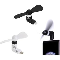 generic Pack of 2 Pcs. Mini Type-C F an M ini Fan 2-Blade Fan High Speed USB F an, M ini Mobile Cooler, Mini fan Support with All Android & Type-C Smatphones (Multi-colour) image 1