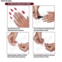 BEROMT Set Of 16 Salon Finish Press On Nail Tip With Application Kit - BFN553CN image 5