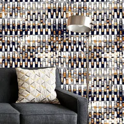 ArtzFolio Printed UV-Resistant Anti-Bacterial Ikat Zigzag Stripes Peel & Stick Wallpaper-image-17