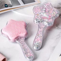 Ortis Unicorn Theme Glittery Star Hair Brush - (Colour & Design May Vary)-image-64