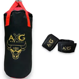 AXG New Goal Stylish & Durable Unfilled 2 feet Punching Bag with Hand Wraps Boxing Kit-picture-11
