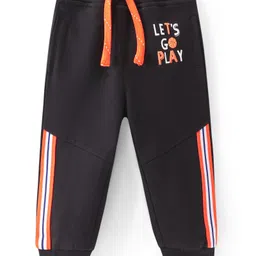 Babyhug Cotton Knit Full Length Lounge Pant With Text Print - Black-picture-29