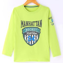 Doreme Single Jersey Knit Full Sleeves T-Shirt Text Print - Hockey Green-image-77