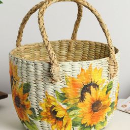 HABEREINDIA Seagrass Fruit Basket | Round Hamper Basket | Serving Basket - Multi-image-75