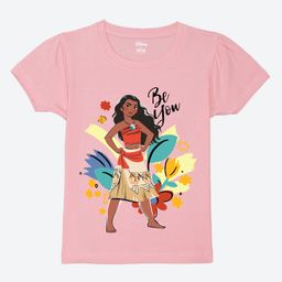 Wear Your Mind Disney Moana Featuring Half Sleeves Character Printed Tee - Pink-image-25