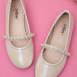 Toothless Pearls Embellished Ballerinas - White-image-9