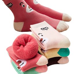 Bembika Cotton Pack Of 5 Cartoon Face Designed Anti Skid Socks - Multi Colour-picture-48