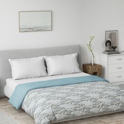 DDecor Blue Leaves 80 GSM Cotton Summer Reversible Double Dohar-image-59