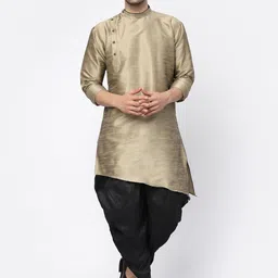 TS LIFESTYLE Men Angrakha Dupion Silk Kurta with Dhoti Pants-picture-22