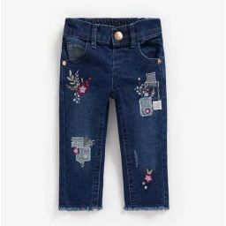Mothercare Kids Blue Cotton Embroidered Jeans-image-30