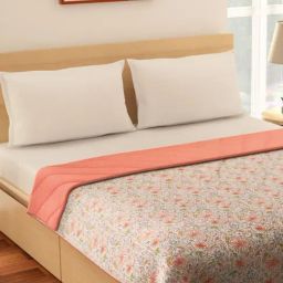 Living Scapes by Pantaloons Off White Cotton 180 GSM Quilts Rajais-30