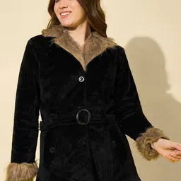 QIOA Asymmetric Closure Lapel Collar Velvet Tailored Jacket-picture-42