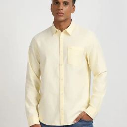 Lee Yellow Cotton Regular Fit Shirt-picture-5