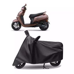 Auto Pearl Polyester Two Wheeler Cover for TVS iQube Electric (Grey)-image-94