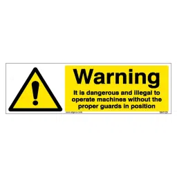 SUNSIGNS Warning It Is Dangerous And Illegal To Operate Machine Signages Size 300x100 mm HP Print + Vinyl + Sun Board, SN0120-image-91