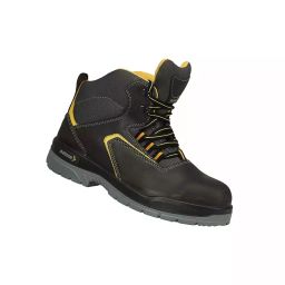 Mallcom Steel Toe Safety Shoes High Ankle PU Sole Double Density Black & Grey Nubuck Suede Leather Size UK 8, Ontilla-image-18