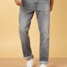 Wrangler Grey Cotton Straight Fit Jeans-picture-7