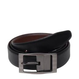 Teakwood Leathers Black Leather Reversible Belt for Men-image-29