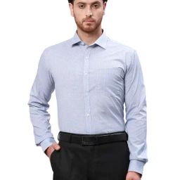 Park Avenue Blue Slim Fit Check Shirt-image-64