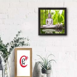 eCraftIndia Laughing Buddha Design Satin Matt Texture UV Art Painting-10