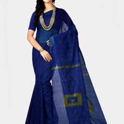 Crochetin womenWoven Design Silk Cotton Ready to Wear Saree-picture-12