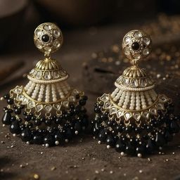 ANTIQUE JEWELLERY Women Black Earrings-image-92