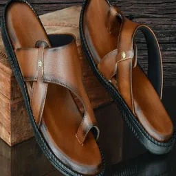 ZIRSQ Men Tan Synthetic Leather Sandals-image-77