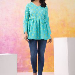 ANUKRITIBYNIDHIFASHION Women Ethnic Motifs Print Cotton Top-image-46